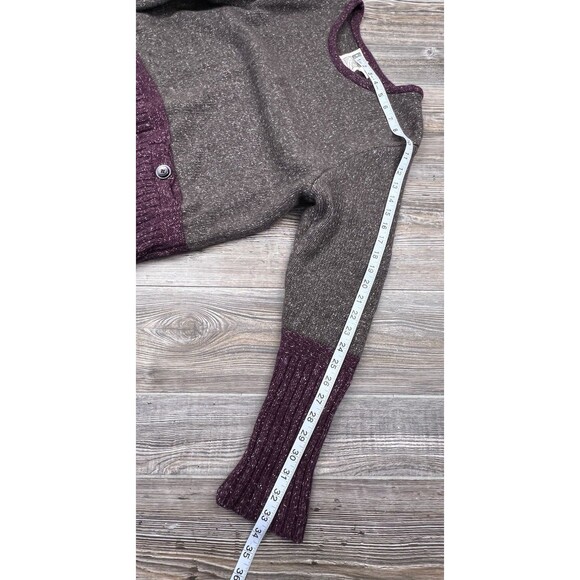 River Road Sweater Womens L Lambs Wool Brown/Burgundy Boxy Fit Cozy Cabincore - Picture 9 of 12